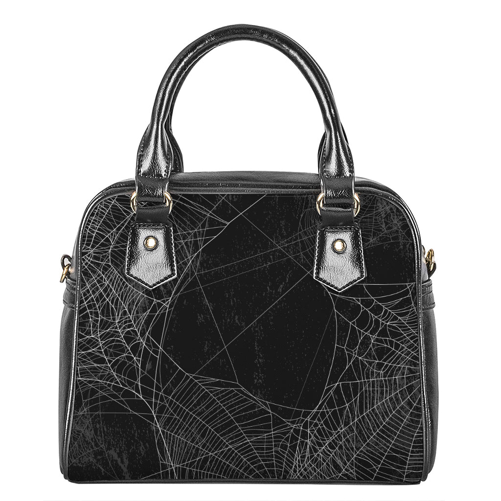 Halloween Spider Web Print Shoulder Handbag