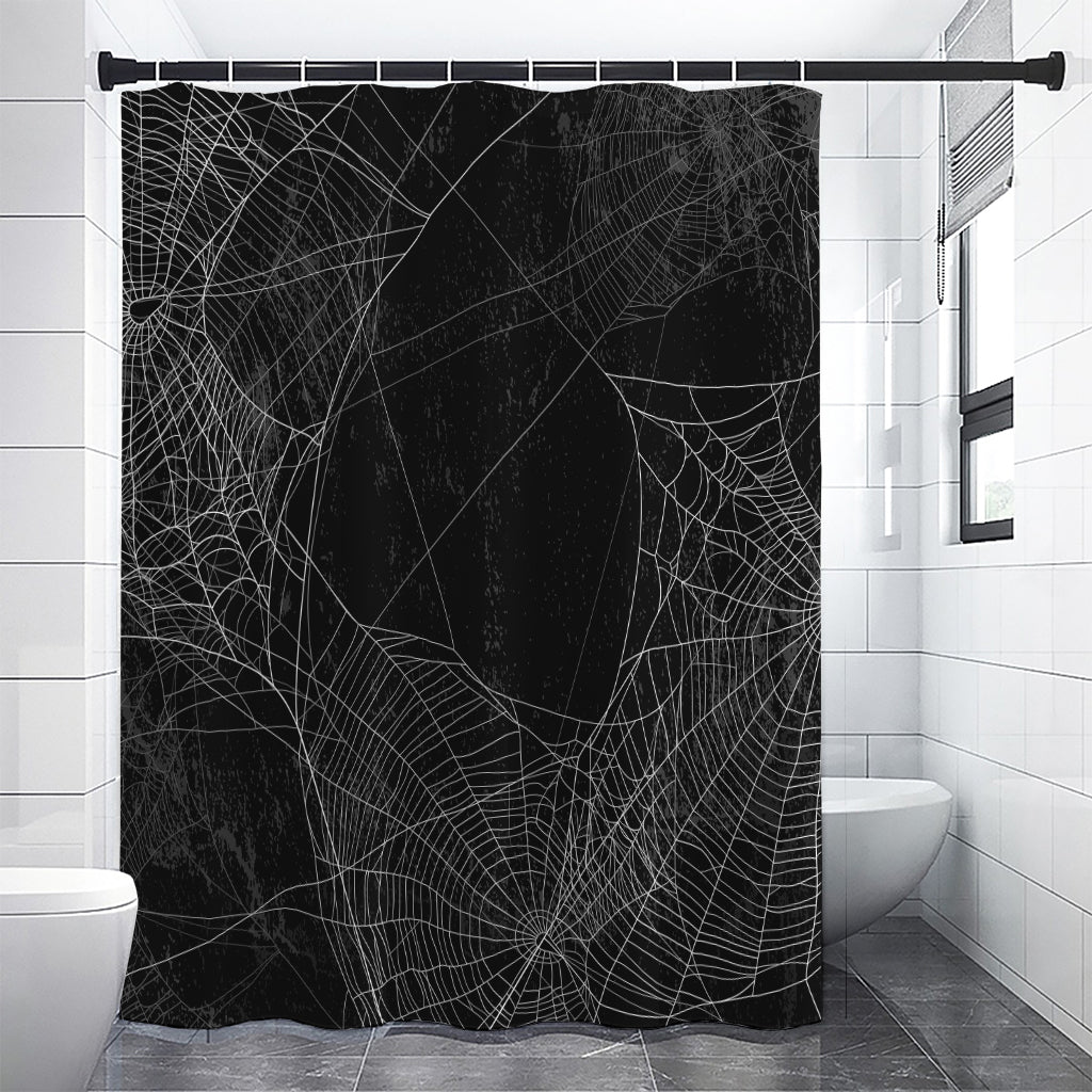 Halloween Spider Web Print Shower Curtain