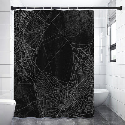 Halloween Spider Web Print Shower Curtain