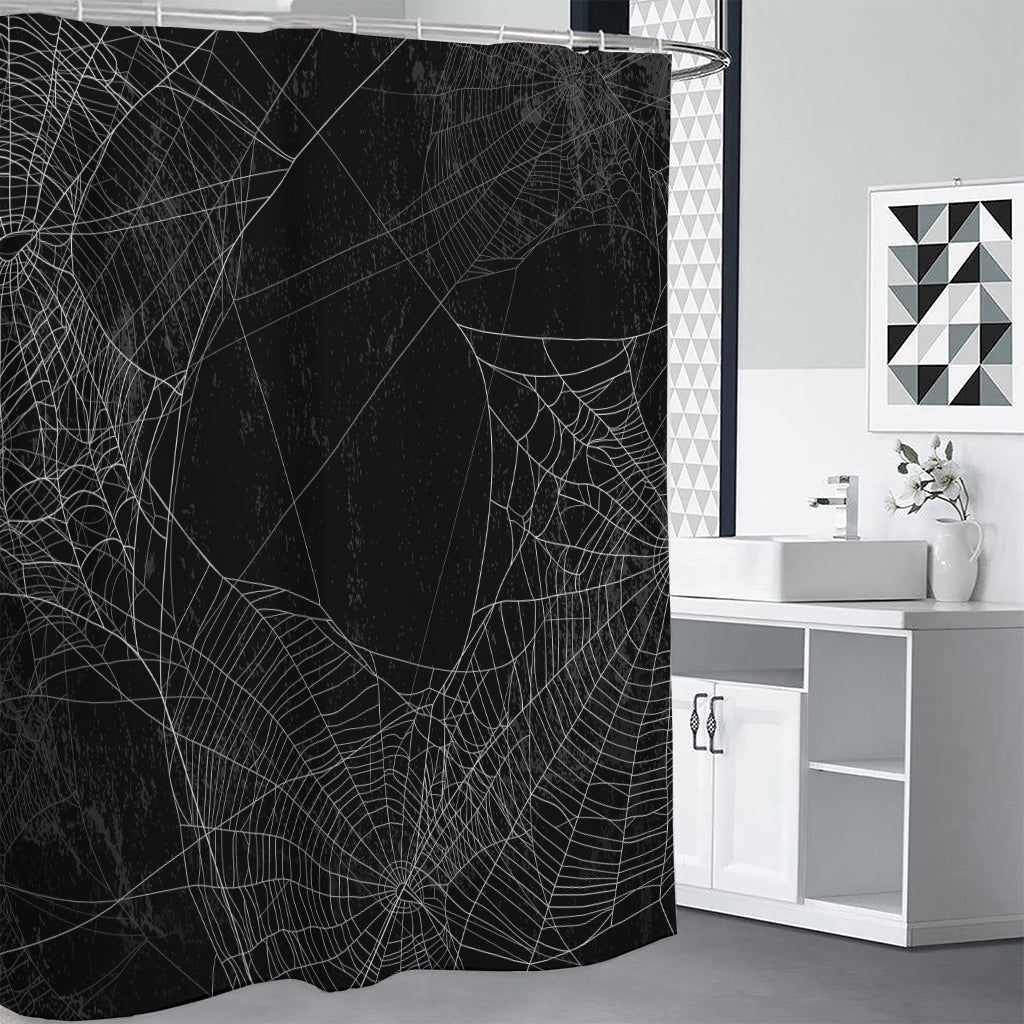 Halloween Spider Web Print Shower Curtain