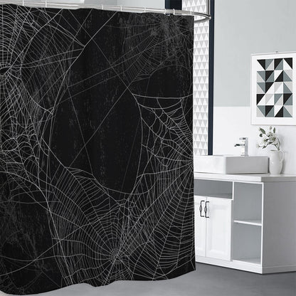 Halloween Spider Web Print Shower Curtain
