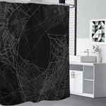Halloween Spider Web Print Shower Curtain