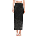 Halloween Spider Web Print Side Slit Maxi Skirt