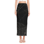 Halloween Spider Web Print Side Slit Maxi Skirt