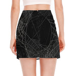 Halloween Spider Web Print Side Slit Mini Skirt
