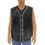 Halloween Spider Web Print Sleeveless Baseball Jersey
