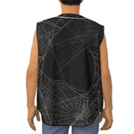 Halloween Spider Web Print Sleeveless Baseball Jersey