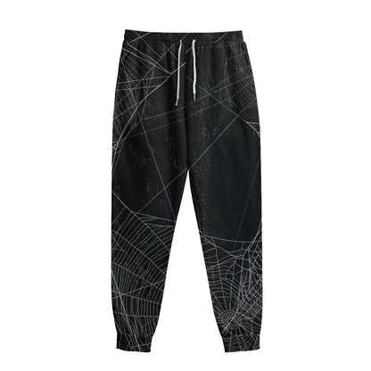 Halloween Spider Web Print Sweatpants