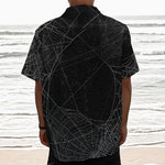 Halloween Spider Web Print Textured Short Sleeve Shirt