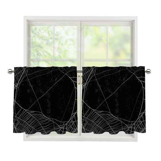 Halloween Spider Web Print Tier Curtains