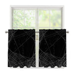 Halloween Spider Web Print Tier Curtains