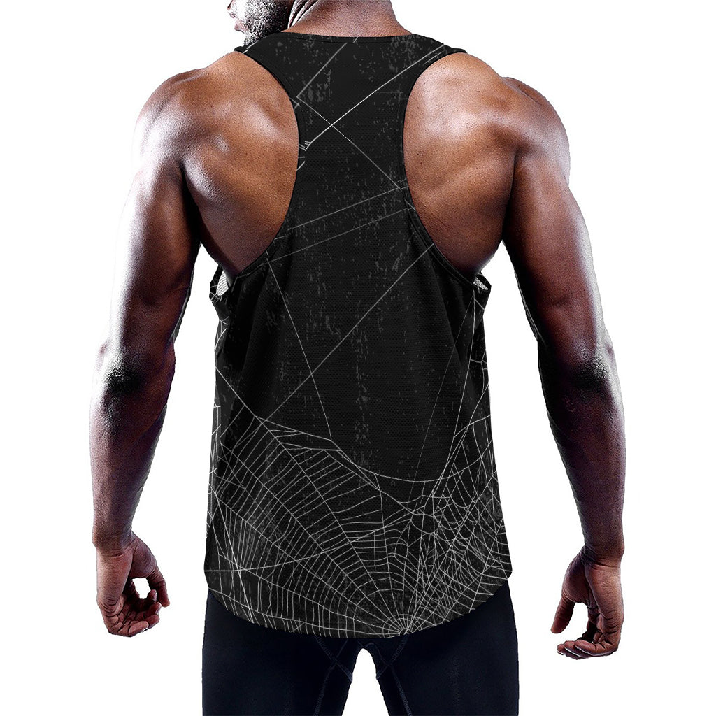 Halloween Spider Web Print Training Tank Top