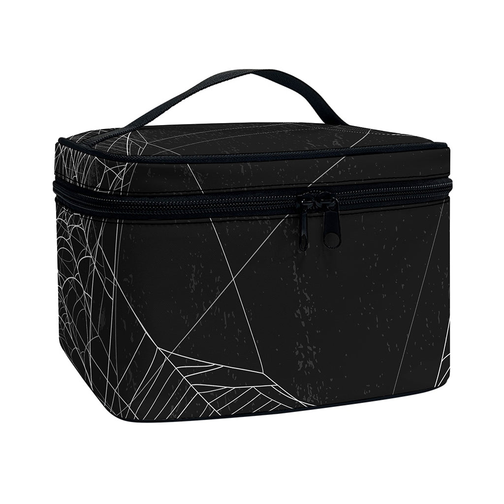 Halloween Spider Web Print Travel Makeup Bag