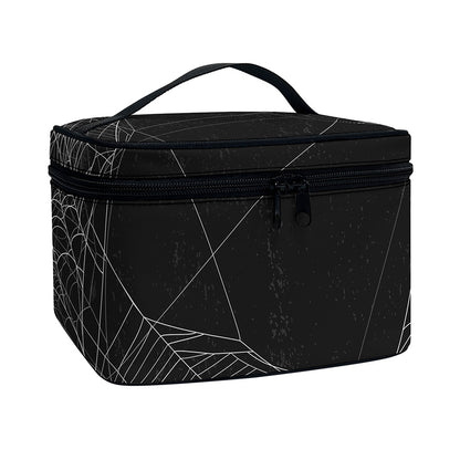Halloween Spider Web Print Travel Makeup Bag