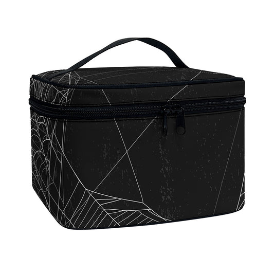 Halloween Spider Web Print Travel Makeup Bag