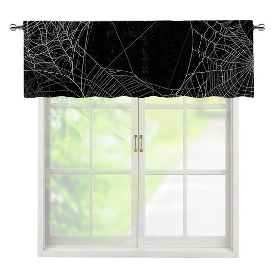 Halloween Spider Web Print Window Valance