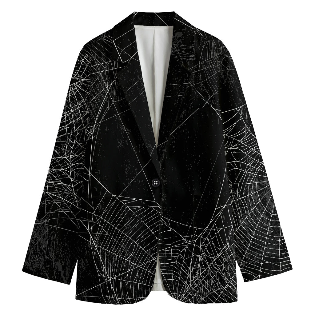 Halloween Spider Web Print Women's Blazer