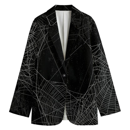 Halloween Spider Web Print Women's Blazer