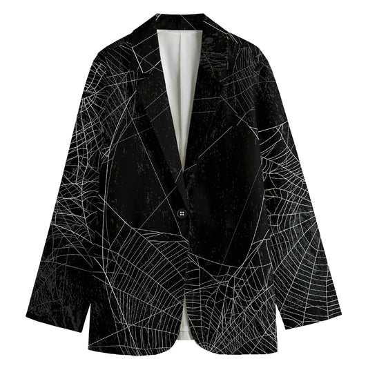 Halloween Spider Web Print Women's Blazer