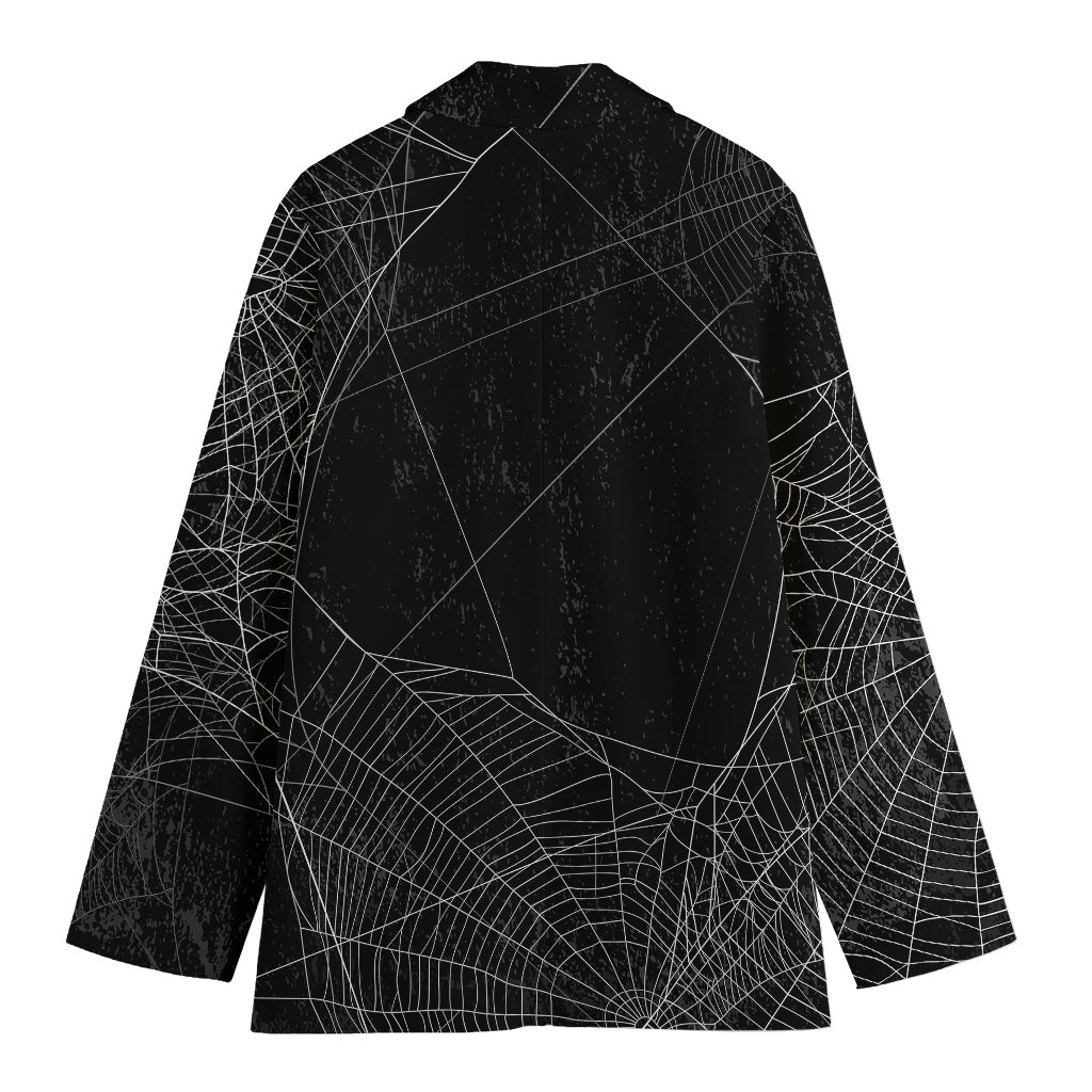 Halloween Spider Web Print Women's Blazer