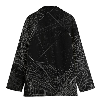 Halloween Spider Web Print Women's Blazer