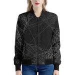 Halloween Spider Web Print Women's Bomber Jacket