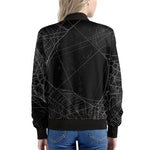 Halloween Spider Web Print Women's Bomber Jacket