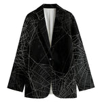 Halloween Spider Web Print Women's Cotton Blazer