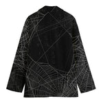 Halloween Spider Web Print Women's Cotton Blazer