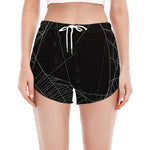 Halloween Spider Web Print Women's Split Running Shorts