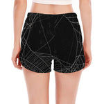 Halloween Spider Web Print Women's Split Running Shorts