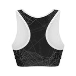 Halloween Spider Web Print Women's Sports Bra