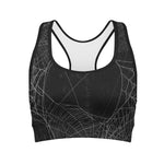 Halloween Spider Web Print Women's Sports Bra