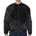 Halloween Spider Web Print Zip Sleeve Bomber Jacket