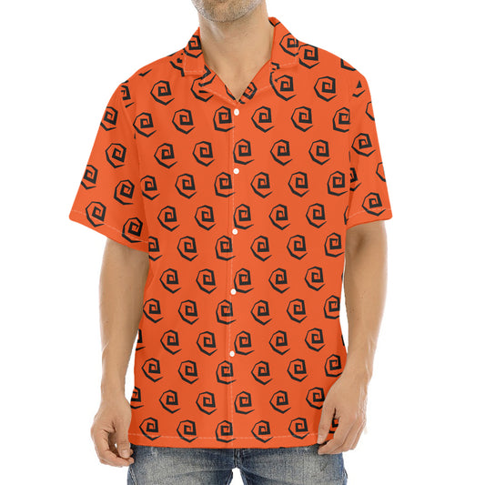 Halloween Spiral Pattern Print Aloha Shirt
