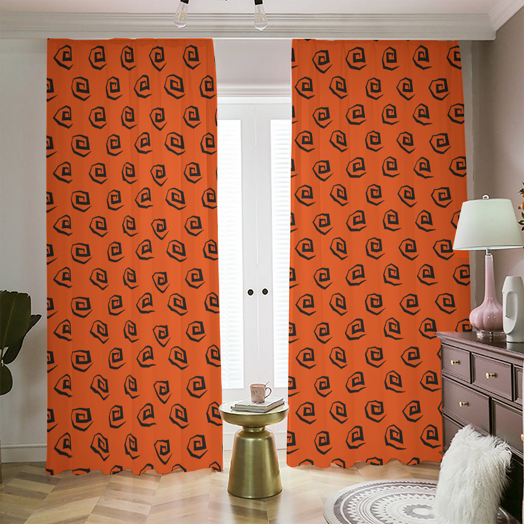 Halloween Spiral Pattern Print Blackout Pencil Pleat Curtains
