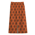 Halloween Spiral Pattern Print Cotton Front Slit Maxi Skirt