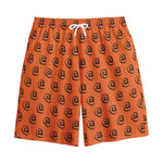 Halloween Spiral Pattern Print Cotton Shorts