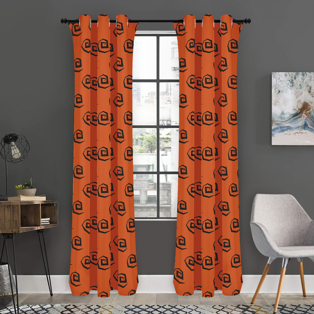 Halloween Spiral Pattern Print Curtain