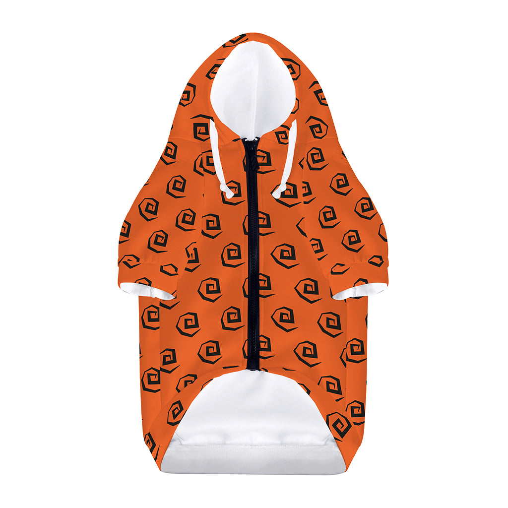 Halloween Spiral Pattern Print Dog Zip Up Hoodie