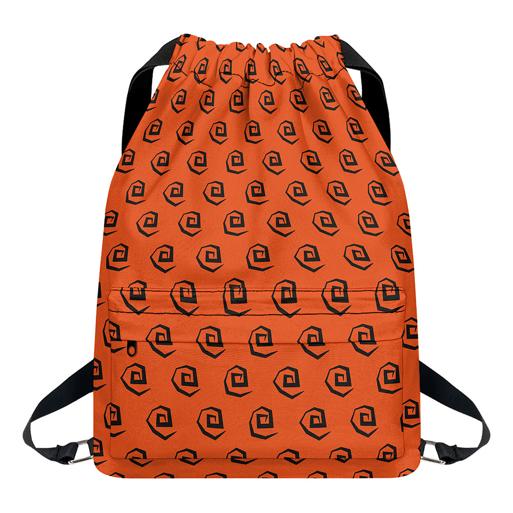 Halloween Spiral Pattern Print Drawstring Backpack