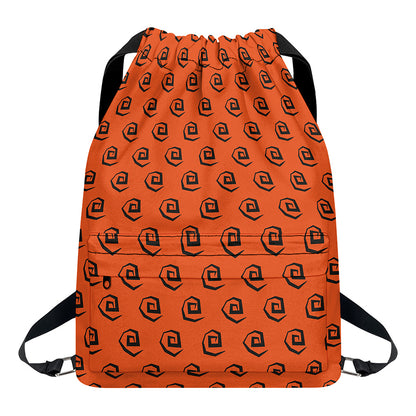 Halloween Spiral Pattern Print Drawstring Backpack