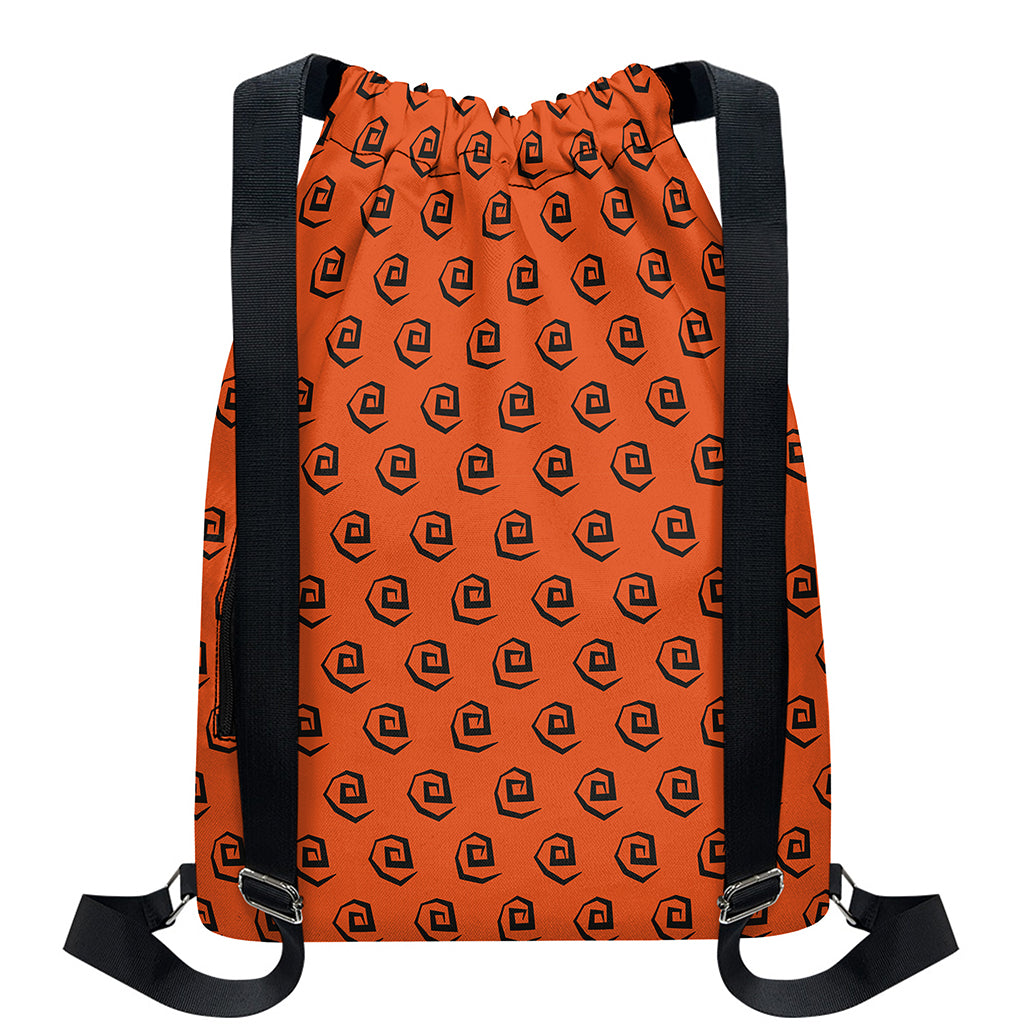 Halloween Spiral Pattern Print Drawstring Backpack