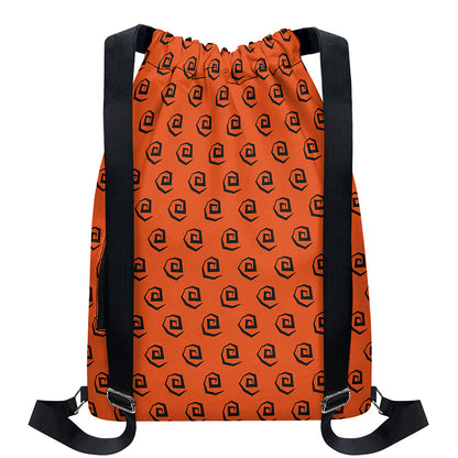 Halloween Spiral Pattern Print Drawstring Backpack