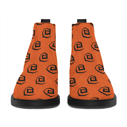 Halloween Spiral Pattern Print Flat Ankle Boots