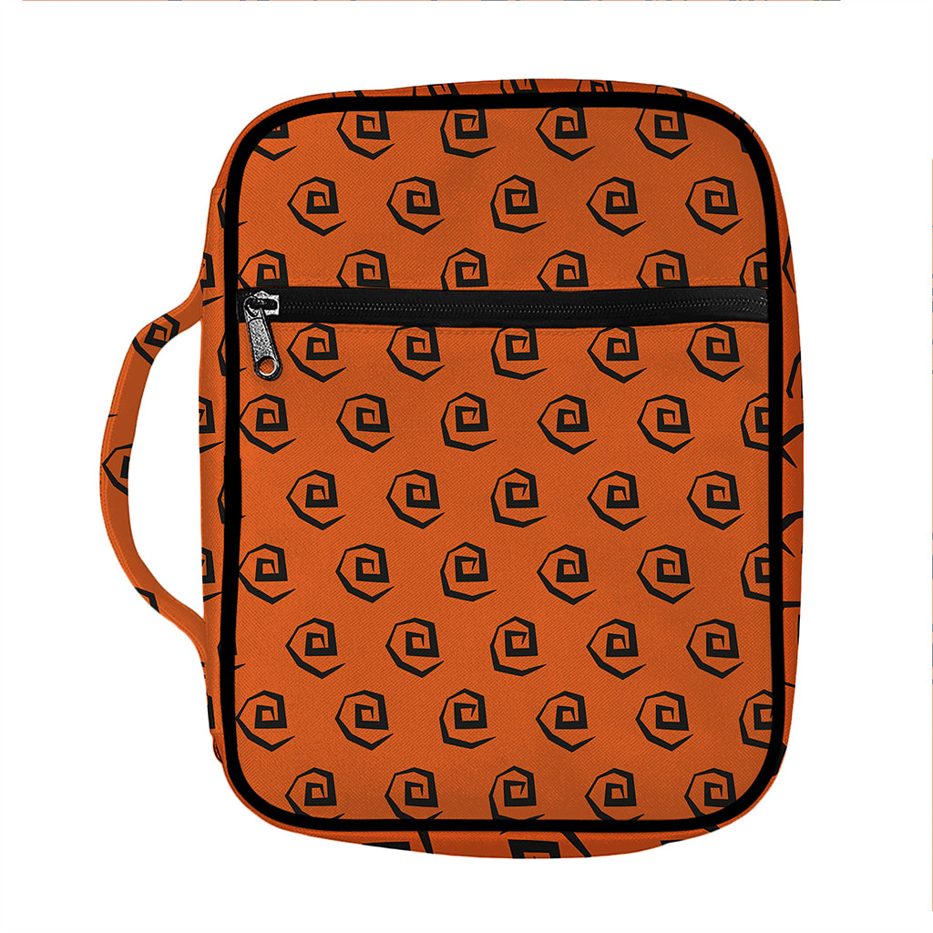 Halloween Spiral Pattern Print Front Pocket Bible Bag