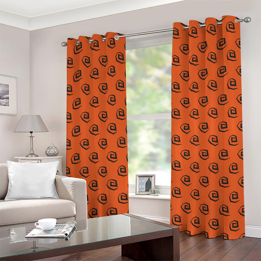 Halloween Spiral Pattern Print Grommet Curtains
