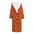 Halloween Spiral Pattern Print Hooded Bathrobe