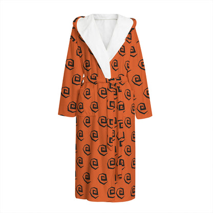 Halloween Spiral Pattern Print Hooded Bathrobe