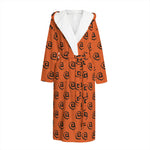 Halloween Spiral Pattern Print Hooded Bathrobe